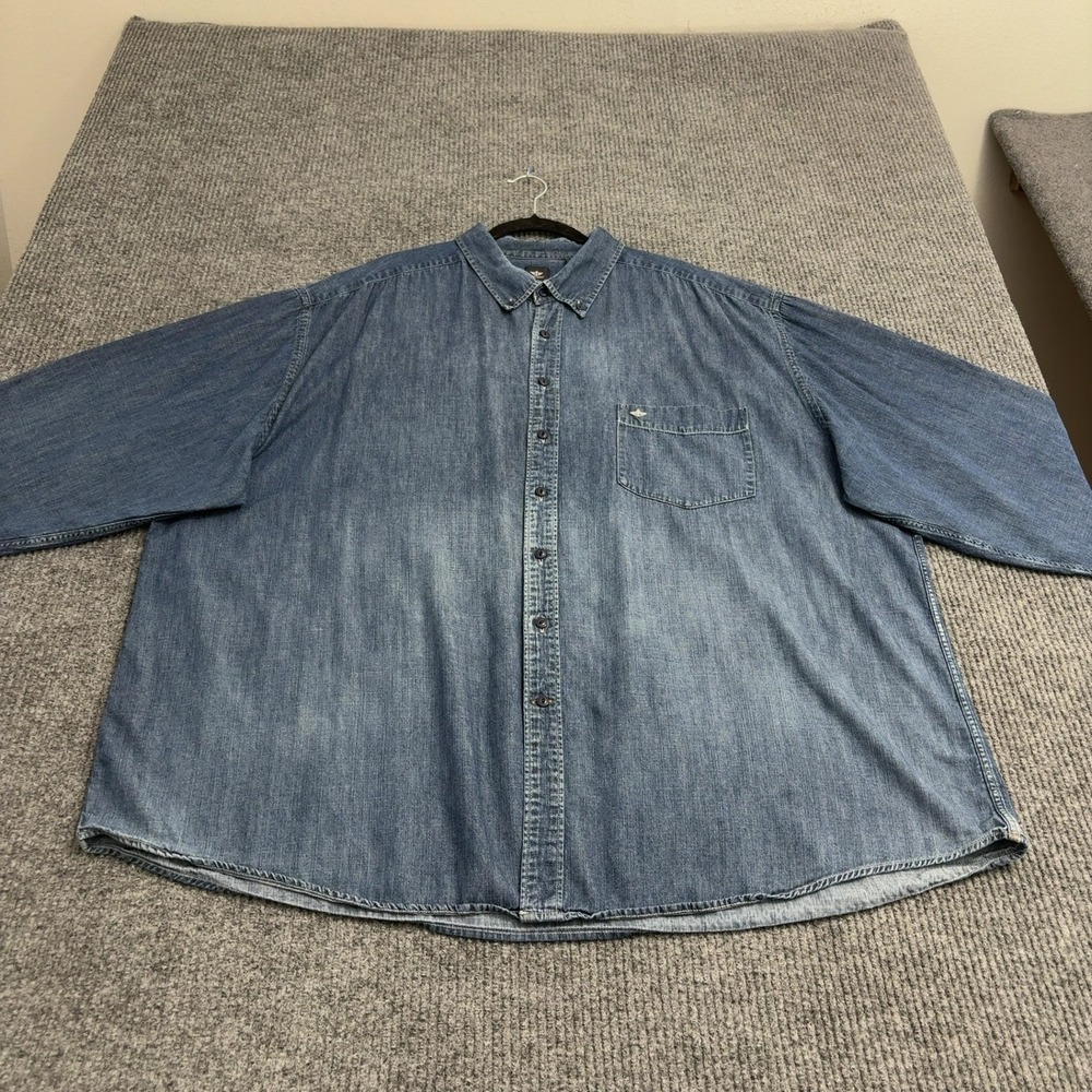 Dockers Shirt Mens 3XLT Blue Cotton Denim Long Sleeve Button Down Casual Classic